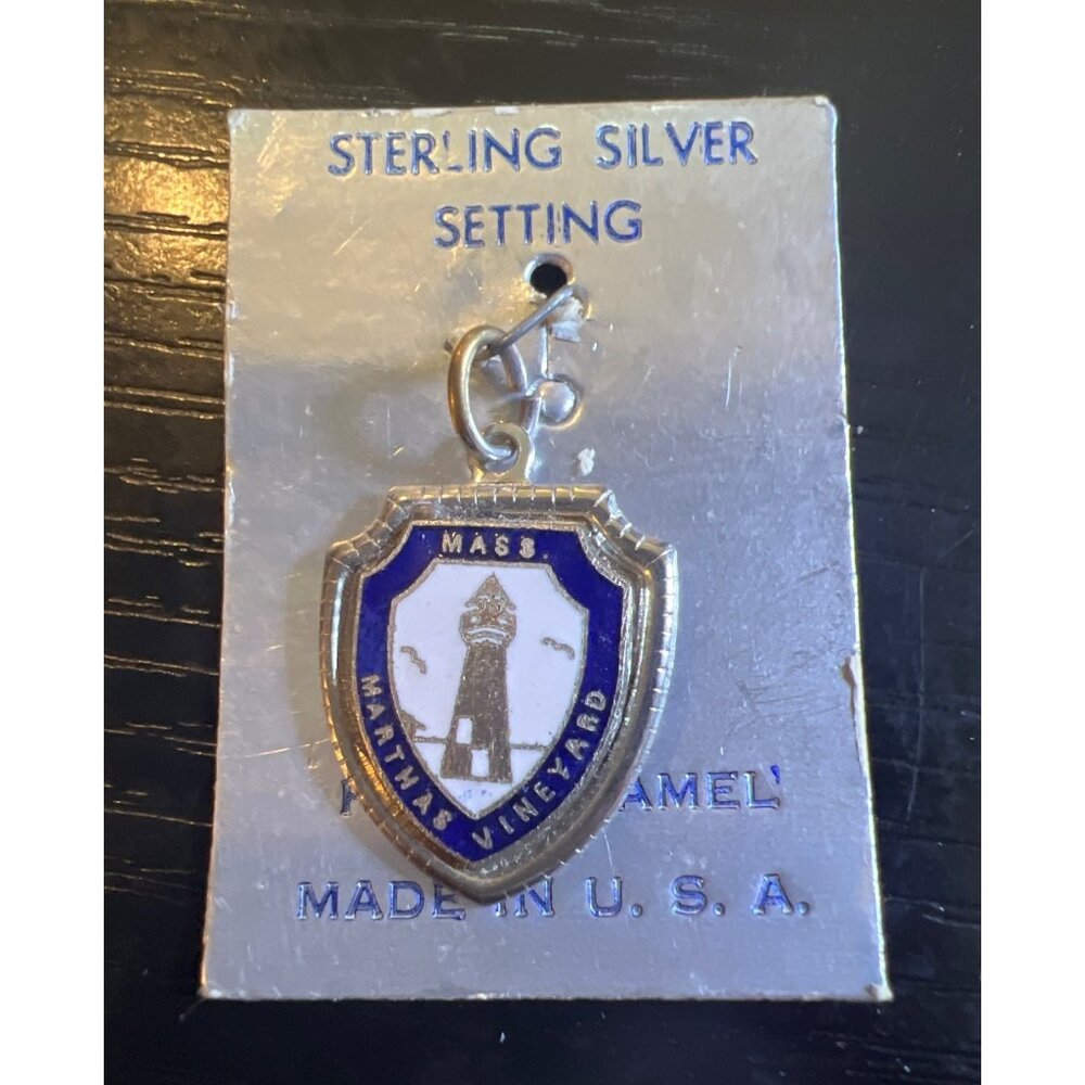 Vintage Martha's Vineyard Enamel Sterling Silver Pendant Charm New